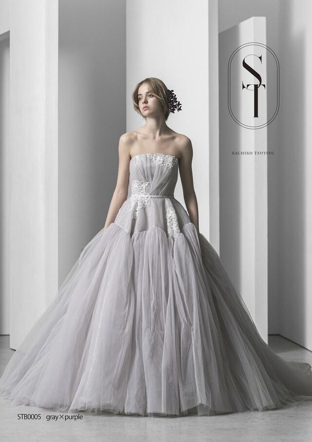 「ST」新作ウェディングドレス　STB0005_Gray×purple