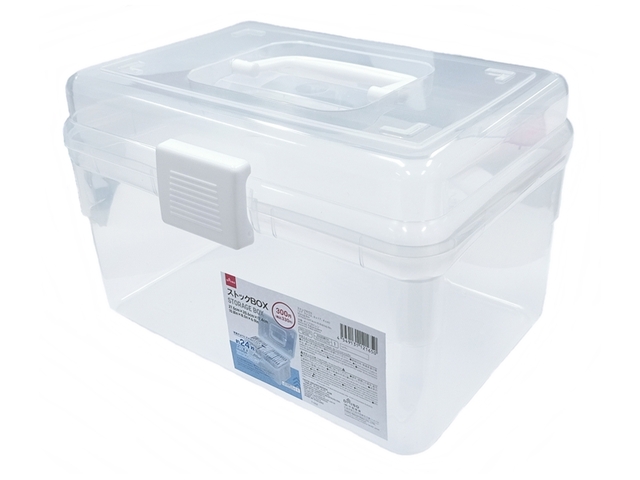 【DAISO収納グッズランキング 第2位】「ストックBOX（27.5×20.6×17.4cm）」330円（税込）