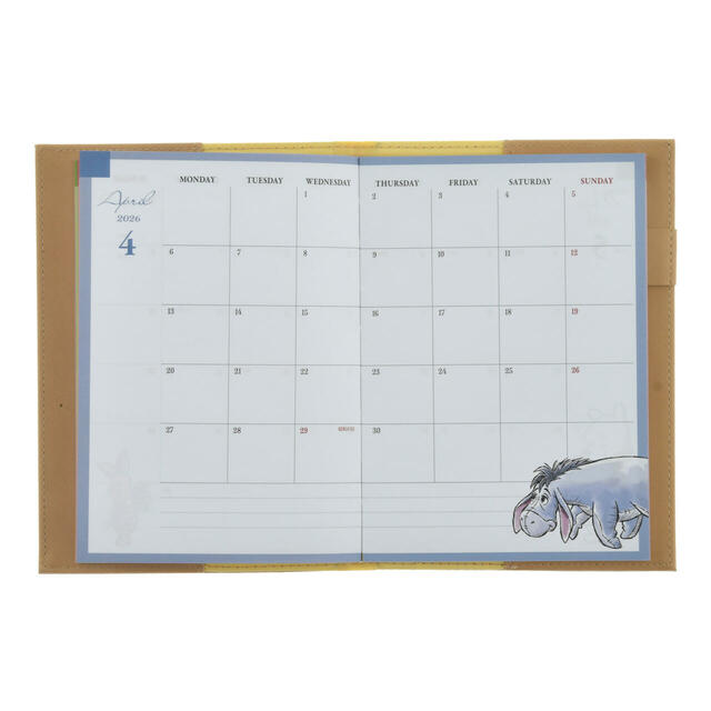 プー&フレンズ 手帳・スケジュール帳 B6 型押し CALENDAR&ORGANIZER 2026 2,800円