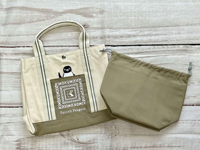 【紀ノ国屋】紀ノ国屋　Suicaのペンギン　ランチバッグ　カーキ／税込2,750円