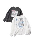 【Cat's ISSUE×グローバルワーク】「Cat's ISSUE/ヘビロッＴ猫フォト長袖」3,990円（オフホワイト / チャコール、サイズ：FREE）、「Cat's ISSUE_ヘビロッT猫フォト長袖/キッズ」2,790円（オフホワイト / チャコール、サイズ：120～140）