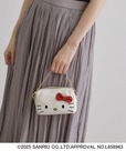 【grove×ハローキティ「フェイス刺繍チェーン付きポーチ」￥3,627】チェーン付きで持ち歩きに便利