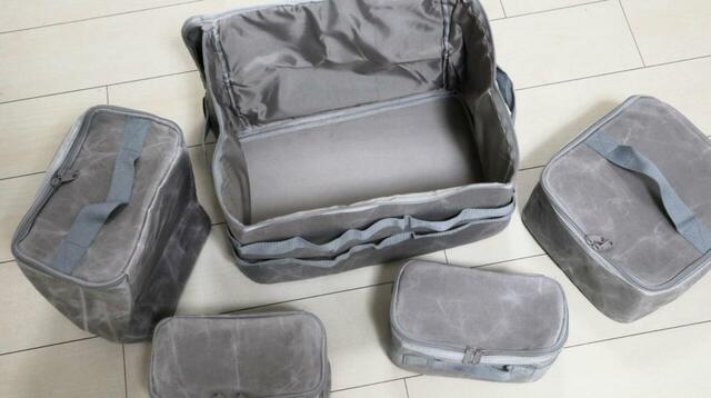 【ワークマン パラフィン帆布スタッキングストレージ 5点セット】大型・縦型・平型・小型（2点）の計5点セットです