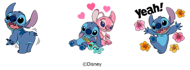 「Disney x LINE」LINEスタンプ「スティッチ（Happy&Lovely）」