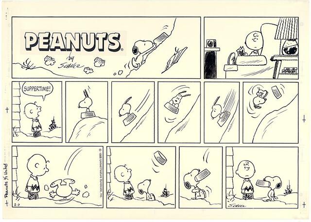 「ピーナッツ」原画　1988年2月7日