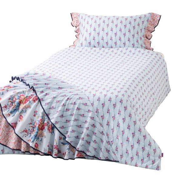 掛け布団カバー フラワー ライトブルー／シングル：15,000円（税込）