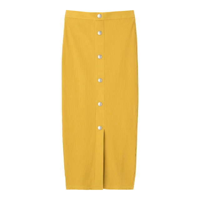 GU（ジーユー）『リブフロントボタンナローミディスカート』