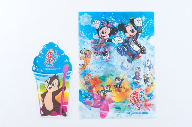 クリアホルダーセット ¥500 ※2枚セット（A4、ミニ：縦約23 × 横約13cm）｜東京ディズニーランド「ディズニー夏祭り」2018年