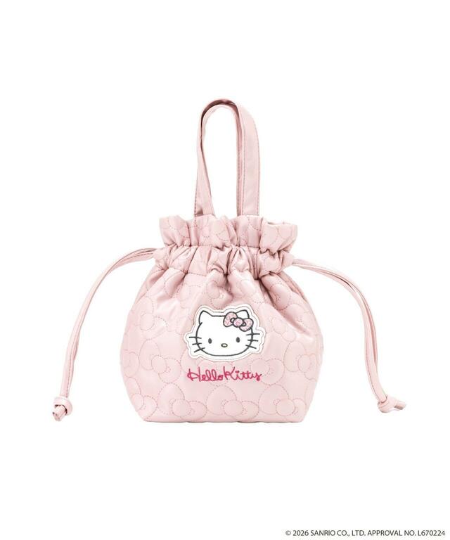 【3COINS×ハローキティコラボアイテム人気ランキング 9位】「HELLO KITTY 保冷巾着」ピンク 880円(税込)