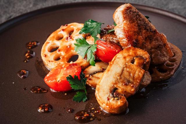 豚バラとマッシュルーム ハニーマスタードソース