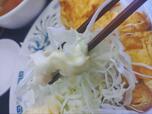 【日高屋 朝定食】マヨ+キャベツが添えられている定食は健康的に感じます