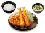 ・ロースかつ&海老フライ(1尾)定食 970円→海老フライが2尾になって価格そのまま970円【松のやの「倍量フェア」】