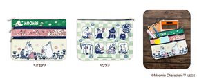 郵便局限定『ムーミン』グッズ【スリージップポーチ】価格：990円（税込）サイズ（約）：タテ15×ヨコ20×マチ1cm：ファスナーポケットが全部で3つも付いたフラットタイプのポーチ。普段使いだけでなく、旅行などでも大活躍します。