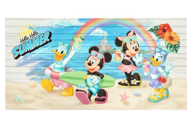 ワイドバスタオル 3,900円|夏の東京ディズニーリゾート「Hello Hello SUMMER!」グッズ|販売店舗:東京ディズニーランド「グランドエンポーリアム」、東京ディズニーシー「タワー・オブ・テラー・メモラビリア」|発売日:2026年6月11日(木)