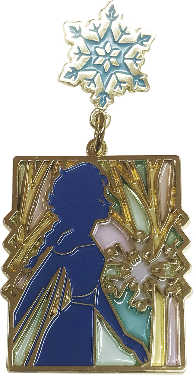 ステンドグラス風ピンバッジ（エルサ）｜950円