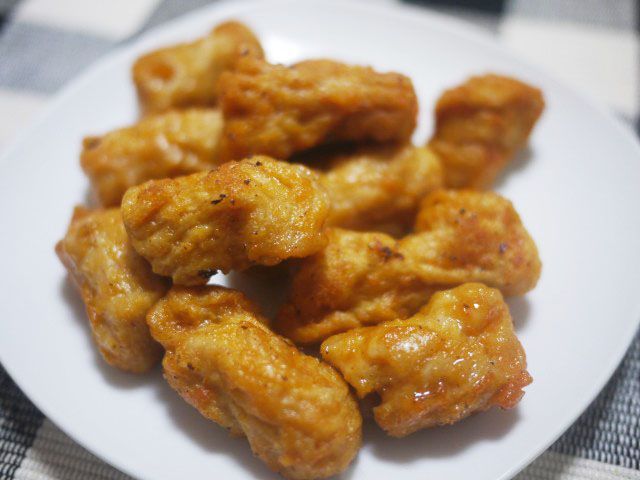 「大豆肉」の激ウマメニュー／完成！ からあげ粉を使ったので色合いがナゲットのようになった
