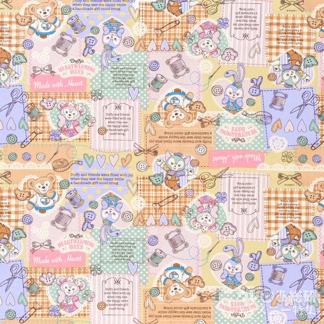 カットクロス 2,000円|(カットクロス)約108×約100cm:1枚、(織ネーム)1枚|東京ディズニーシー「ダッフィーのハートウォーミング・デイズ」2018|【販売店舗】マクダックス・デパートメントストア