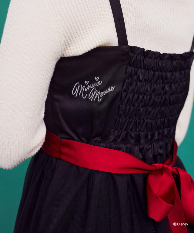 リボンキャミワンピース ¥14,500|Areeam ディズニーコレクション「ミニーマウス」