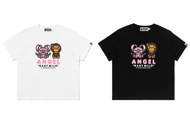 BAPE® X DISNEY ANGEL AND BABY MILO® MINI TEE COLOR: WHITE, BLACK ￥13,200- (税込)【BAPE® × STITCH】