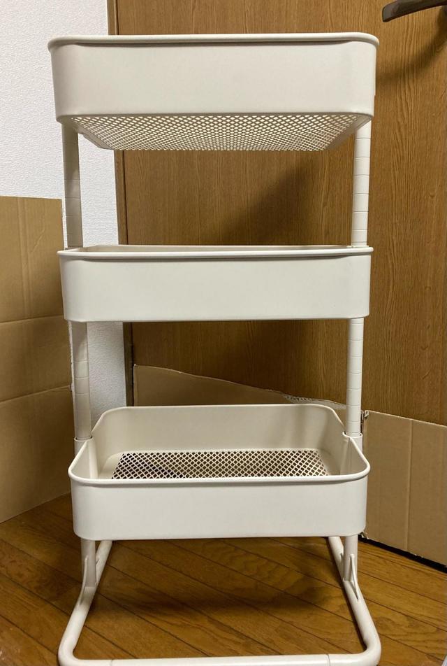 【ニトリ　高さ調節ができるスチールワゴン トロリ2】20分で組み立てられて簡単でした