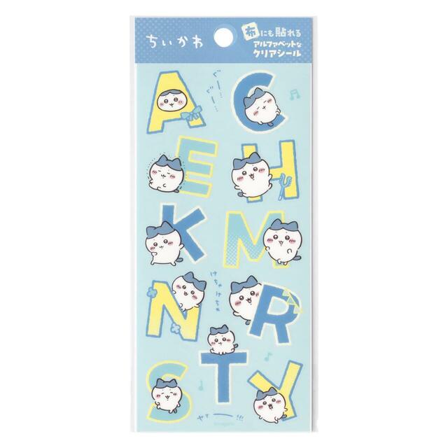 布にも貼れるアルファベットなクリアシール 495円
