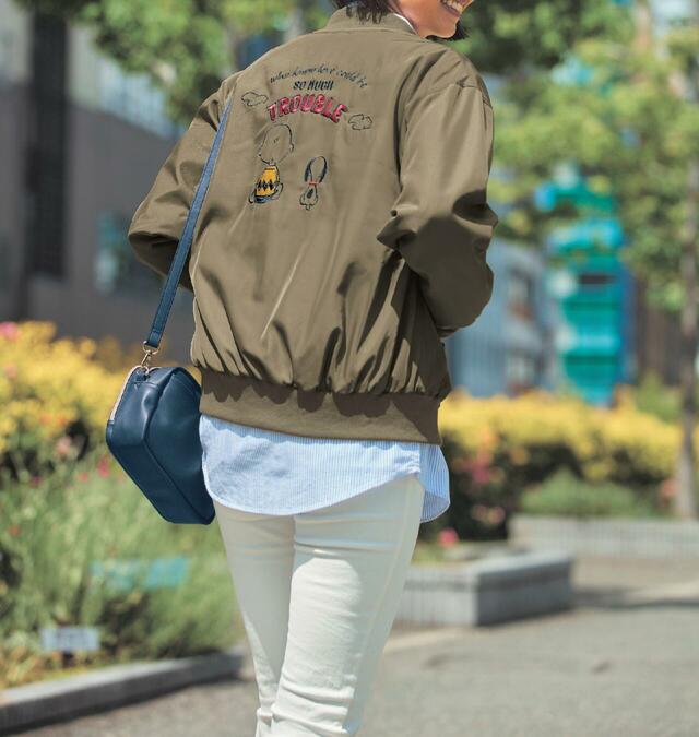 刺繍入りツイルブルゾン 「スヌーピー」｜￥ 8,990 （税込）