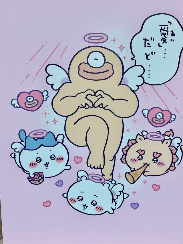 【ちいかわ てんし♡あくま@東京駅】チケット無しでもみることができる外観⑧天使側には「おで」が!