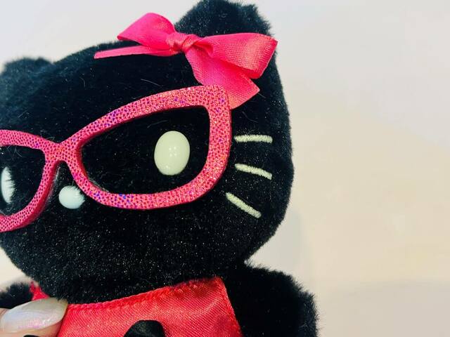 【セブンネットショッピング限定「ハローキティ ぬいぐるみチャーム5体セット】眼鏡はキラキラフレームです！