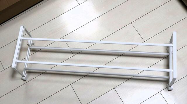 【tower 引き出せる キャスター付き シューズラック】完成サイズはキャスター込みで、幅83.5×奥行27.5×高さ20.7cmです