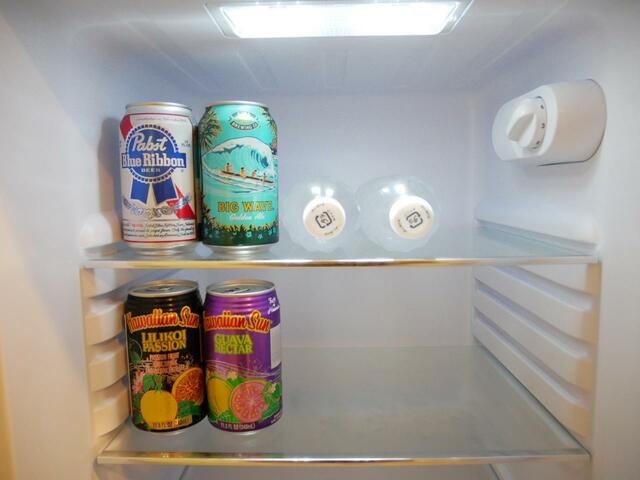 フリードリンクのハワイアンビール、ジュース、ミネラルウォーター