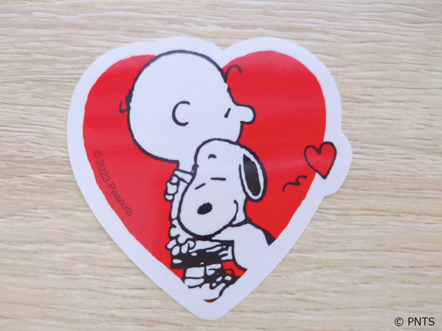 【ジョイフル×スヌーピー ステッカー5枚セット「LOVE（あか）」】チャーリー・ブラウン×スヌーピー