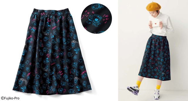 ドラえもん　好きでたまらニャい プリントスカート