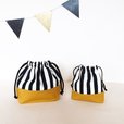 ストライプにマスタード☆お弁当袋＆コップ袋　北欧デザイン／bonbon ribbon／2,800円