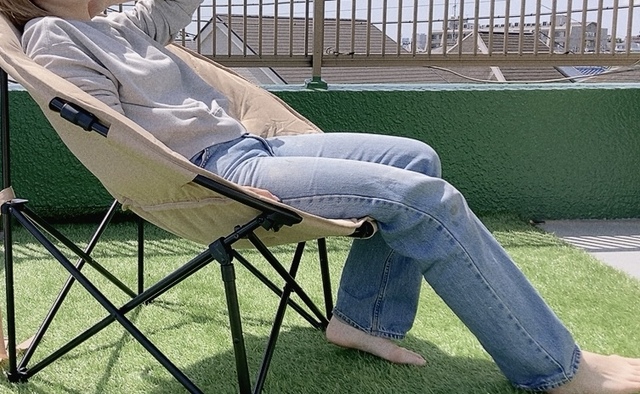 【アイリスオーヤマ HUGEL≪ヒューゲル≫ムーンチェアコンパクト】大満足の座り心地でした