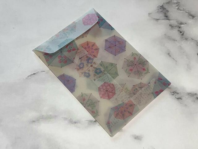 傘の柄がかわいいぽち袋が完成！