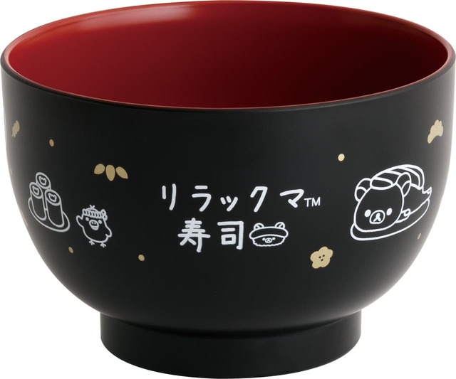 【すみっコぐらし&リラックマ「いつでもおすし雑貨」】「おわん」1,100円/リラックマの高級感あるデザイン