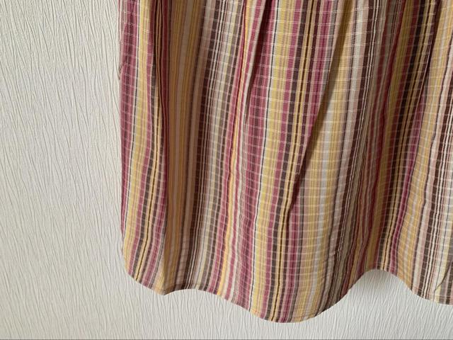 【GU （ジーユー）マルチストライプキャミソールワンピースSD+E】透けにくい生地です！