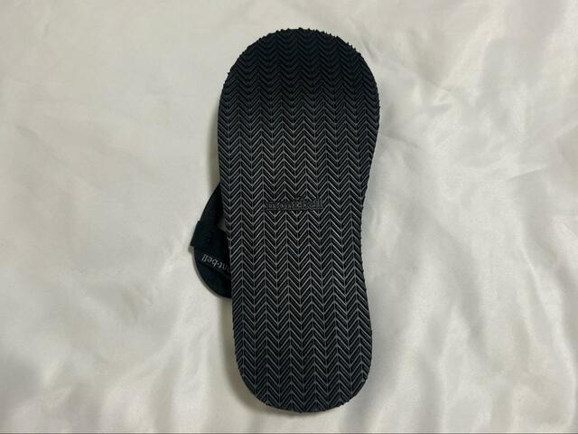 【mont-bell　スリップオンサンダル】サイズはXS〜XXLまでの6展開。普段24.5cmを履いている筆者はSサイズを選びました