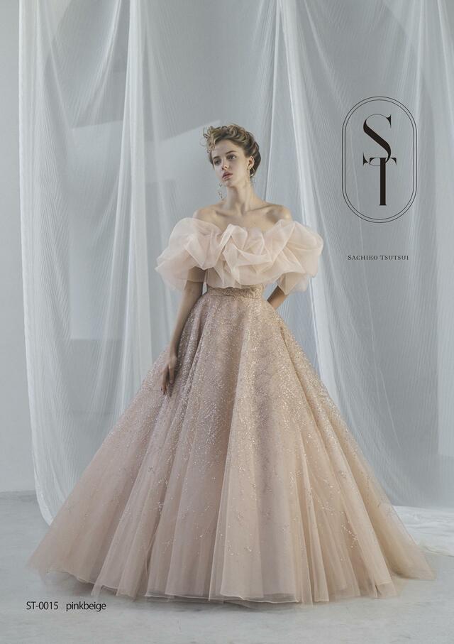 「ST」新作ウェディングドレス　ST-0015_Pinkbeige