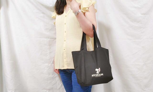 【SPRiNG】7月号付録「スヌーピーのトートバッグ＆保冷ポーチ」黒×イエローは相性バツグン