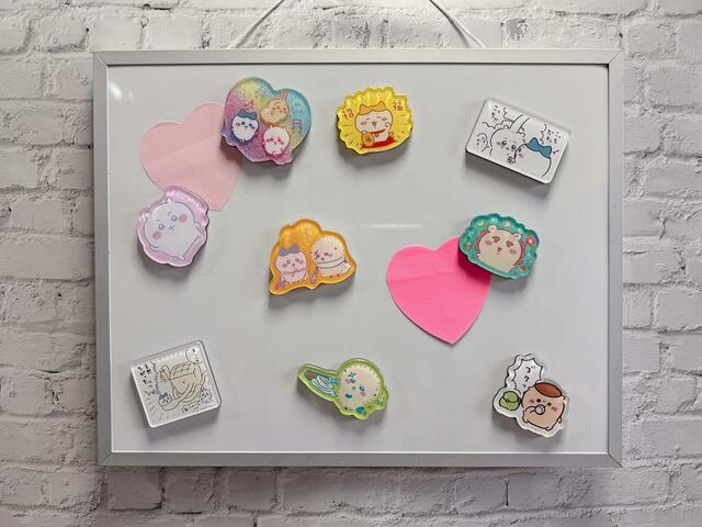 マグネットボードに飾ってみました!カラフルでキュート♪
