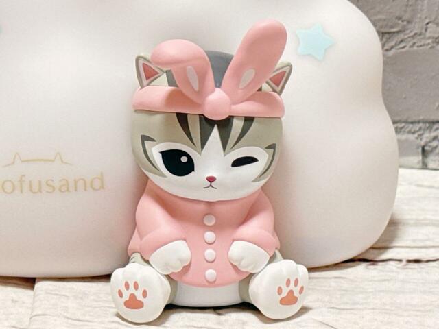 【⼀番くじ mofusand／A賞：にゃんこのおやすみルームライト】ウサ耳ヘアバンドもかわいい～！