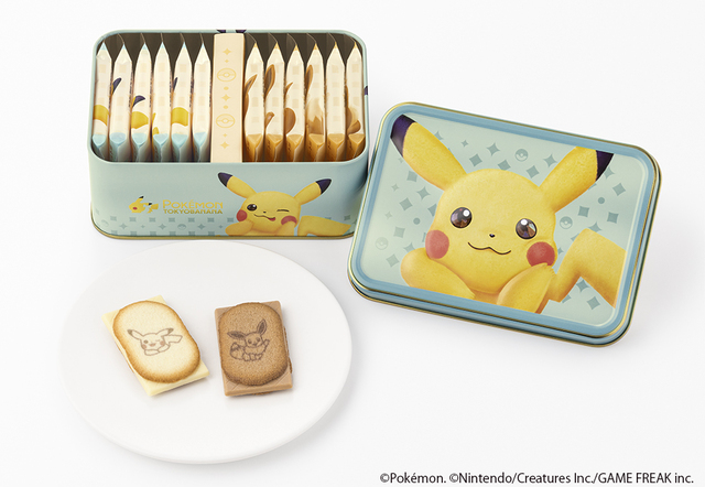 「ポケモン東京ばな奈 はみ出しチョコのクッキーサンド　スペシャル缶（ピカチュウ）（C）Pokémon.（C）Nintendo/Creatures Inc./GAME FREAK inc.」＜価格：1,944円＞【キラキラおめめの“ピカチュウステッカー”付き！ピカチュウだらけな「ポケモン東京ばな奈 はみ出しチョコのクッキーサンド」新登場！】