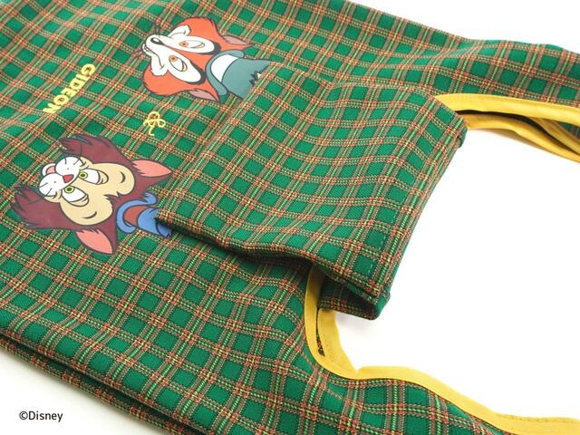 ミニエコバッグ 2,750円｜『ピノキオ』ギデオン＆ファウルフェロー｜キデイランド猫の日ディズニーグッズ