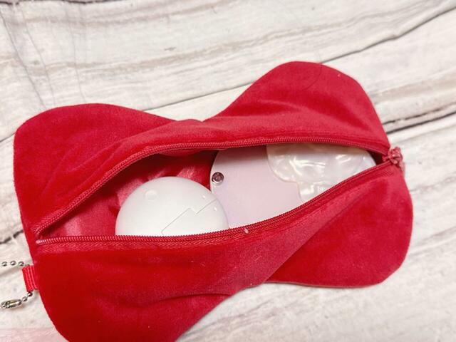 ポーチにはイヤホンとミラーを収納！