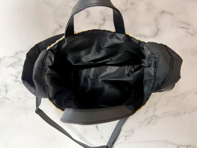 内側はポリエステル素材！【a-jolie（アジョリー）PEARL BASKET 2WAY BAG】