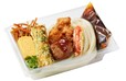 「から揚げ&ハンバーグうどん弁当」＜価格：640円（税込）＞【【丸亀製麺】ひんや〜り！凍らせレモン入り『豚しゃぶおろしレモンシェイクうどん』が新登場】