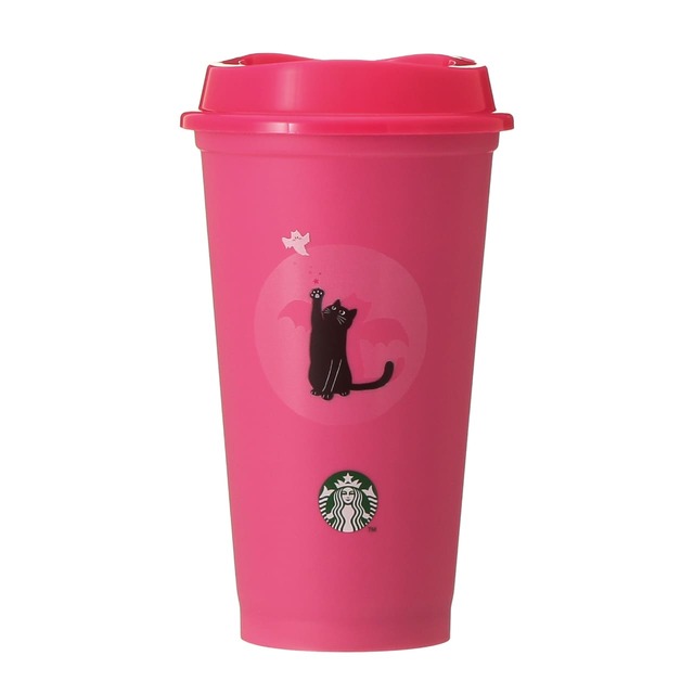 【スターバックス 2026ハロウィン】ハロウィン2026カラーチェンジングリユーザブルカップ473ml 700円(税込み)/黒猫が白猫に変化するリユーザブルカップ