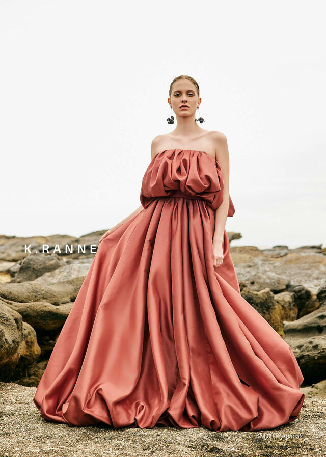 クラウディア|「K.RANNE-クランネ-」新作ウェディングドレス|KNE0046_Apricot
