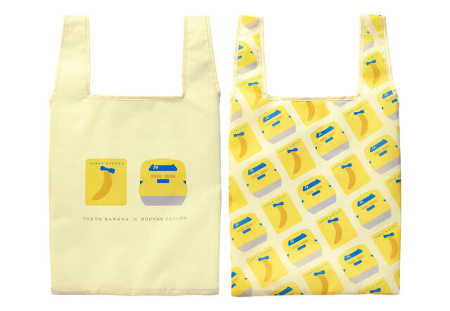 「東京ばな奈×ドクターイエロー エコバッグ」＜価格：1枚 950円（税込）＞ 【【東京ばな奈×ドクターイエロー】激レアコラボの“大人気オリジナルエコバッグ”が店舗拡大で販売開始！】